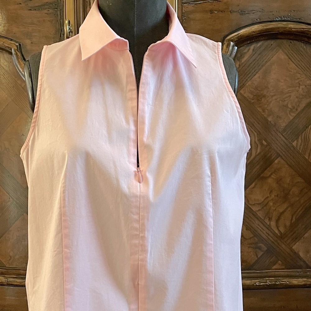 Banana Republic Stretch Pink Sleeveless Zipper Top Size M